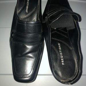 Black heeled slip on